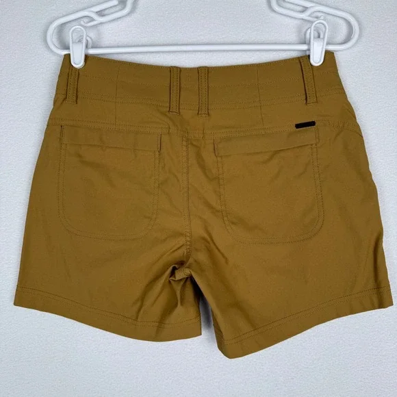 prAna Womens 6 Olivia Alana Shorts Hiking Outdoor Mustard Camo Nylon Stretch - Picture 10 of 16